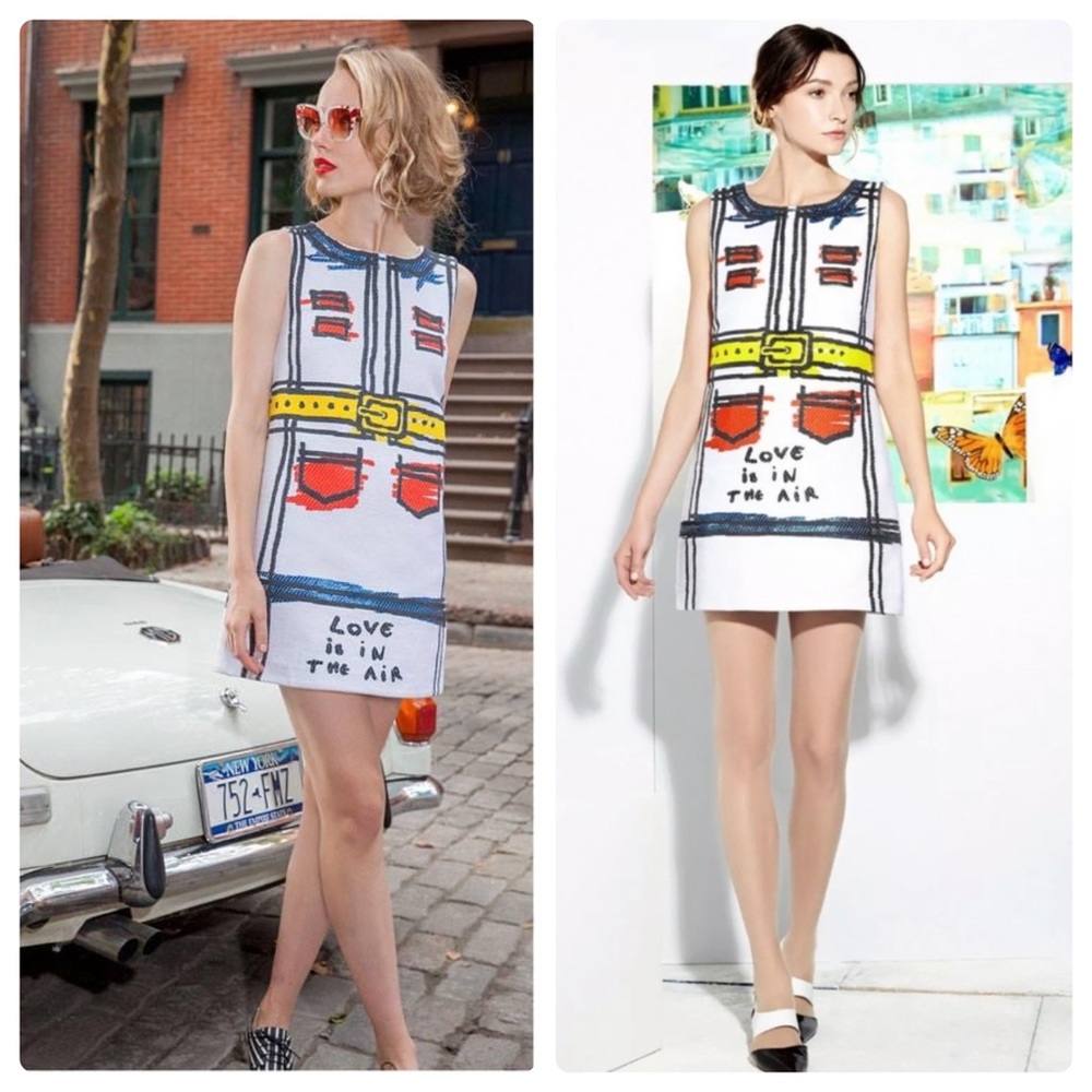 ALICE + OLIVIA Love Is In The Air Trompe L'oeil Dress